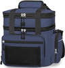 Dual Compartment Dry Wet Separation Insulated Cooler Bag, Seamless Hot Press 100% Leakproof Thermal Lunch Bag with Multi Pockets for Daily Work & Outdoor Picnic