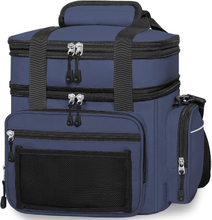 Dual Compartment Dry Wet Separation Insulated Cooler Bag, Seamless Hot Press 100% Leakproof Thermal Lunch Bag with Multi Pockets for Daily Work & Outdoor Picnic
