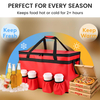 23 Inch Large Insulated Pizza Delivery Bag, Foldable Waterproof Thermal Food Transport Tote with 4 Adjustable Cup Holders for Catering & Food Delivery Business