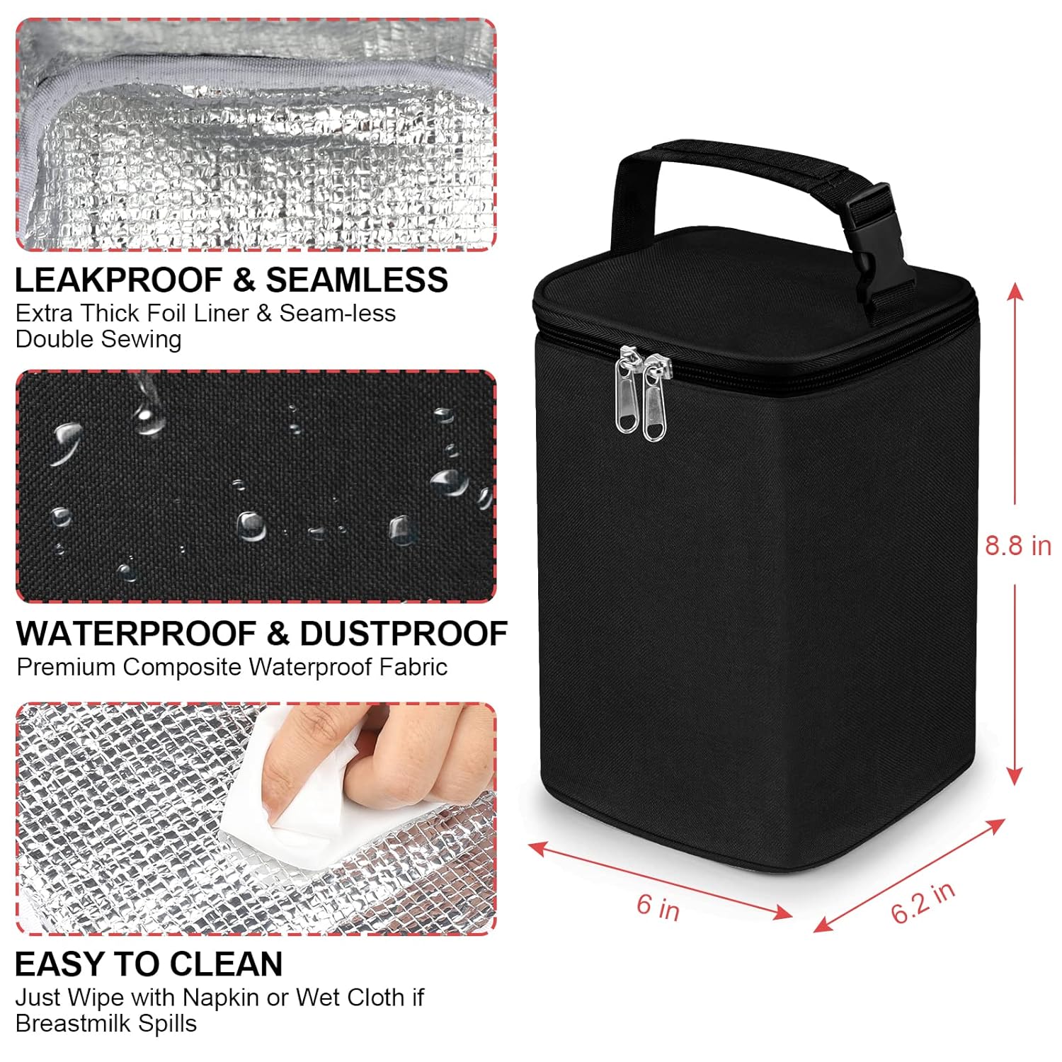 Breastmilk Cooler Bag Baby Bottle Cooler Bags for Nursing Mom Daycare Travel Insulated Tote Bags