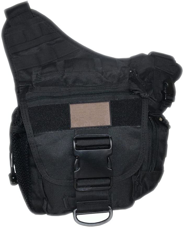 Tactical Sling Messenger Bag, Multi-Pocket MOLLE Crossbody Shoulder Pack, Water Resistant Utility Camera Gear Bag for Outdoor Shooting, Hiking, Fishing & Daily EDC