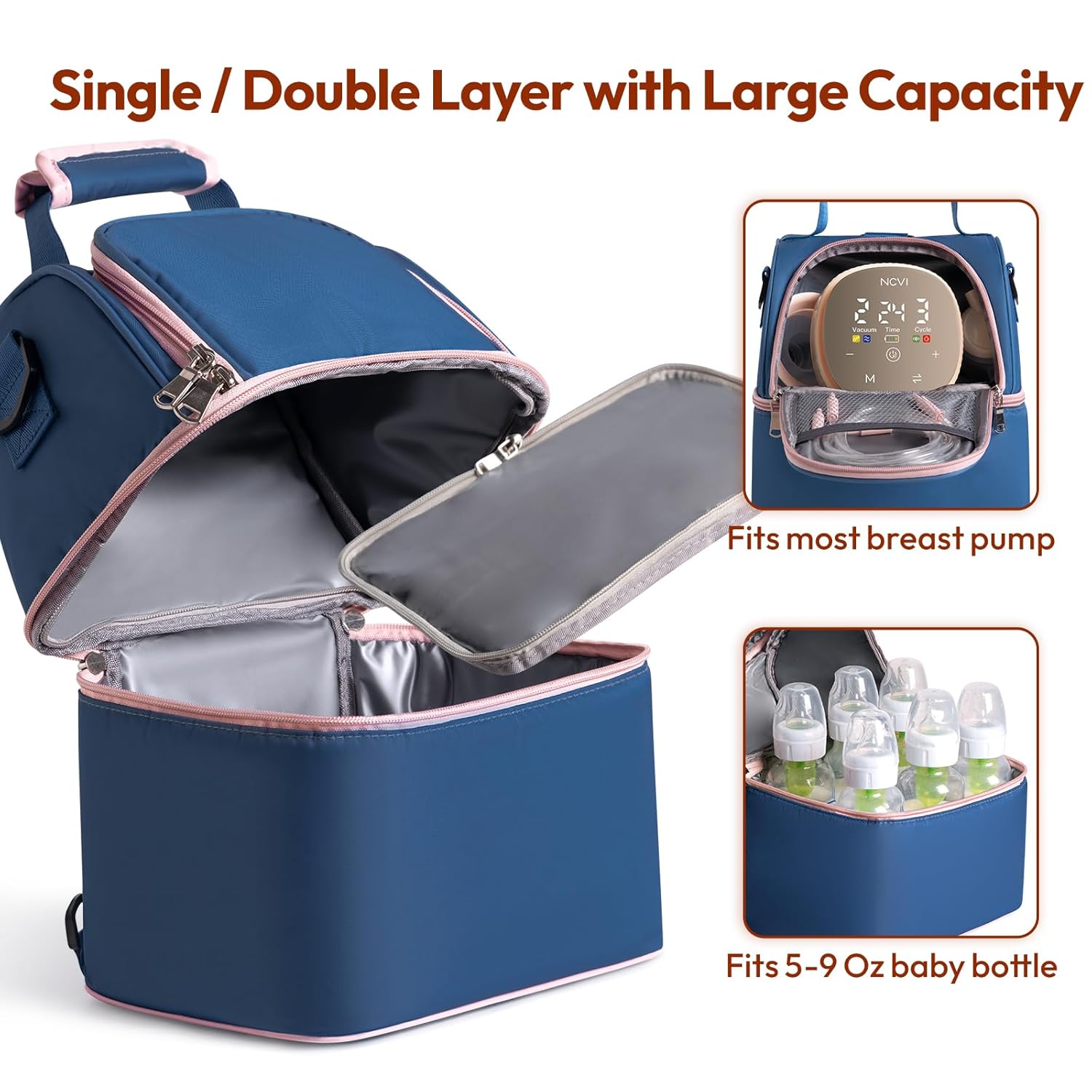 Multi-Function Insulated Breastmilk Cooler Tote