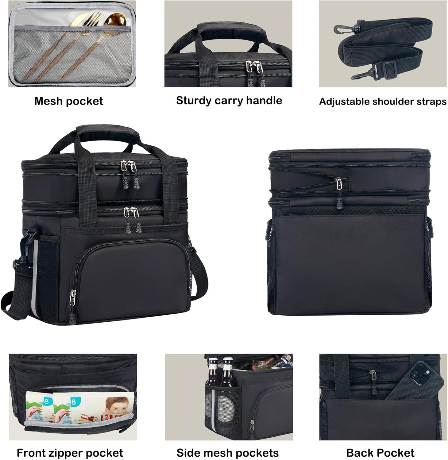 16L Double Compartment Insulated Cooler Bag
