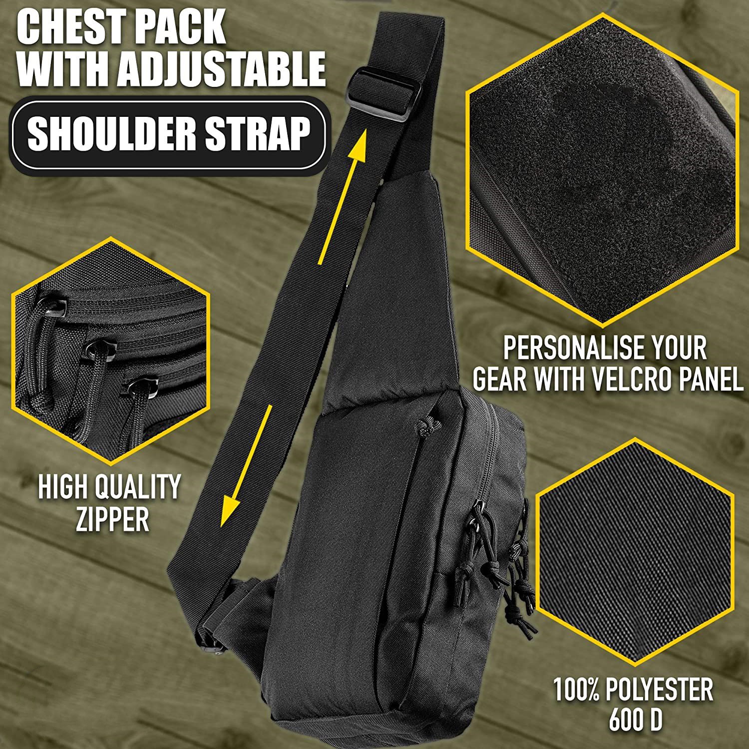 Tactical Concealed Carry Sling Bag, Quick Access Chest Pack for Handgun, Lightweight Concealment Crossbody Bag for Outdoor, Daily EDC & Shooting