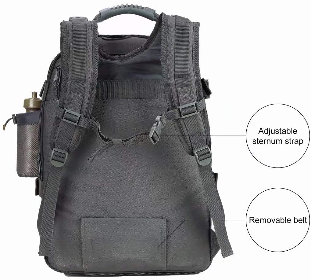Expandable Tactical Backpack, Adjustable Capacity Military Backpack with Water Bottle Holder, Modular EDC Pack for Hiking, Camping, Hunting & Daily Outdoor Use