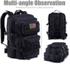 40L Military Tactical Backpack, Large MOLLE Rucksack with Bonus Patches & D-Rings, Water Resistant Daypack for Hiking, Camping, Hunting, Tactical Training & Outdoor Survival