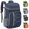 Breathable Padded Cooler Backpack, Adjustable Fixed Side Bottle Buckles Leakproof Insulated Thermal Backpack for Outdoor Camping Fishing Hiking Picnic