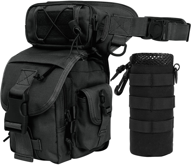 Camouflage Tactical Drop Leg Bag, Multi-Purpose Waterproof Thigh Pack with Adjustable Waist & Thigh Straps, MOLLE Utility Leg Pouch for Motorcycle, Hunting, Fishing Outdoor EDC