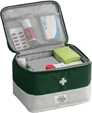 Lockable First Aid Storage Bag, Large Capacity Portable Household Medical Organizer with Mesh Lid Pocket & Carry Handle