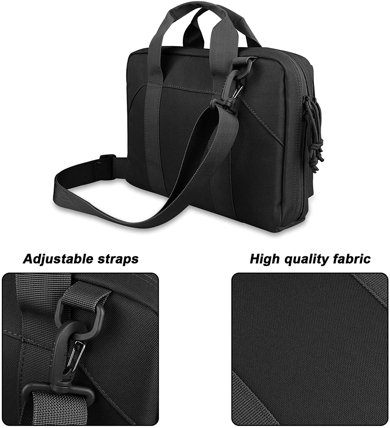 Multi-Purpose Tactical Shoulder Bag, Lockable Pistol Carry Bag with Laser-Cut MOLLE Panel