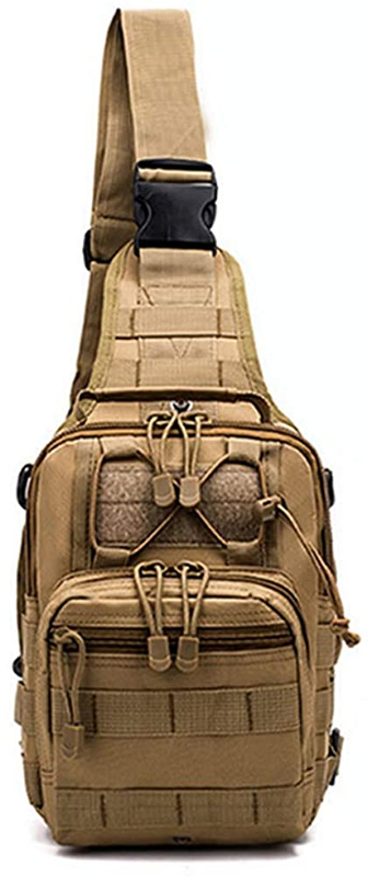 Lightweight Tactical Sling Bag, Compact MOLLE Chest Crossbody Pack with Adjustable Strap, Water Resistant EDC Shoulder Bag for Hiking Cycling Daily Outdoor Carry