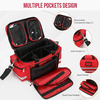 Empty Emergency Medical Trauma Bag, Waterproof Portable First Aid Kit Organizer with Detachable Clear Pouches & Shoulder Strap for Camping, Car, Office, EMT Responders