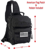 Tactical Sling Backpack with Concealed Carry Holster, 12 Inch MOLLE Chest Crossbody Bag with Free American Flag Patch for Shooting, Hunting, Daily EDC & Outdoor Travel