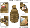 Mini Tactical Sling Chest Pack, Lightweight Single Shoulder Crossbody Bag with MOLLE Webbing