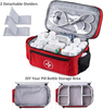 Waterproof Medication Travel Bag, Empty Multi-Compartment Pill Bottle Organizer Bag with Removable Dividers for Daily Medical Supplies