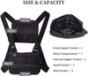 Tactical Chest Rig Bag, Adjustable Lightweight Chest Harness Pack with MOLLE Webbing, Multi-Pocket Utility Chest Pouch for Outdoor Sports, Running, Cycling, Daily EDC