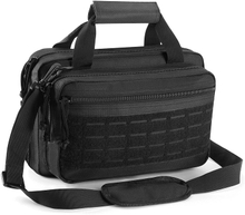Tactical Pistol Range Bag, Multi-Purpose Shooting Gear Carry Bag with MOLLE Panel