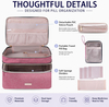 Two-Tier Large Capacity Medicine Carry Bag, Customizable Divider Pill Storage Organizer with Detachable Clear Pouches for Travel & Household