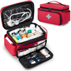 Spacious Portable Empty First Aid Kit Bag, Reflective Medical Carry Organizer with Multiple Side & Back Pockets for Household & Outdoor Use