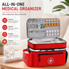 Spacious Waterproof First Aid Kit Bag, Large Capacity Medication Carry Bag with Removable Dividers & Crossbody Strap
